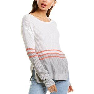 Bobi BLACK Fine Viscose Sweater White Combo Stripes
